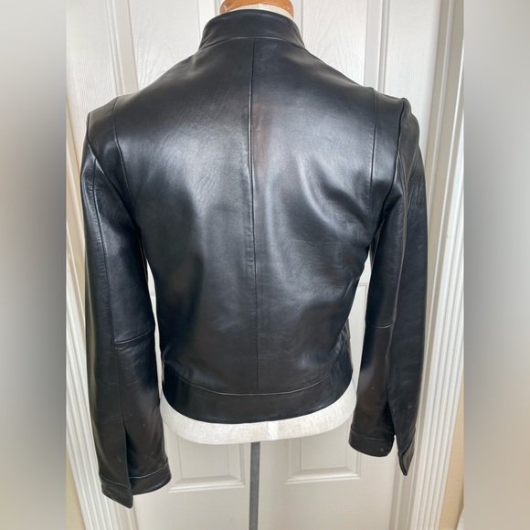 Banana republic black leather jacket size small - Picture 2 of 13
